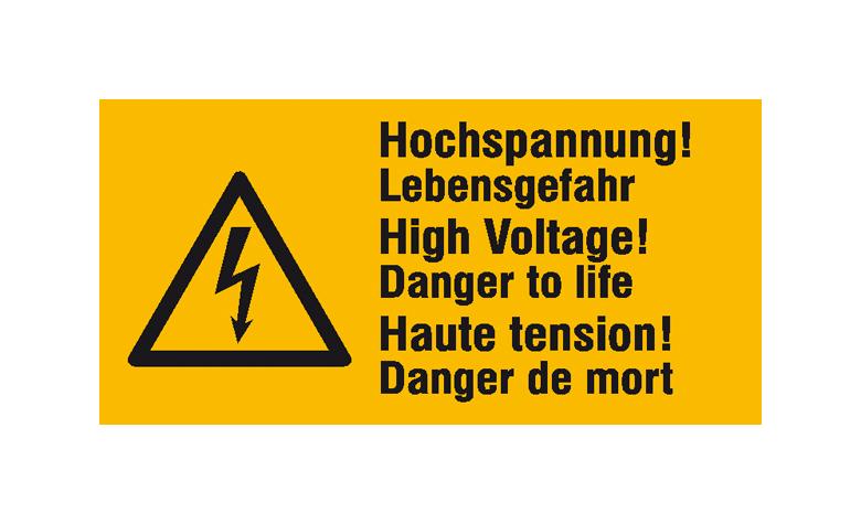 35-10-434-0-10-058-warn-kombischild-auf-bogen-hochspannung-lebensgefahr-300594-2c3d06 Warn-Kombischild auf Bogen - Hochspannung! Lebensgefahr - Mehrsprachig