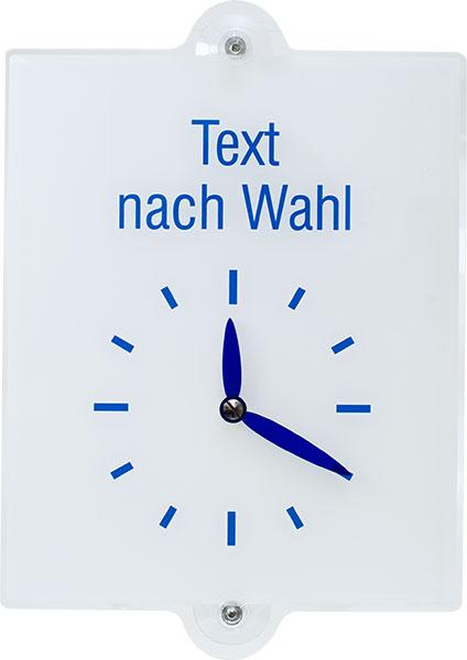 Ladentürschild - mit Uhranzeige - Text oder Logo nach Wahl oder Text: Ich bin gleich ... :