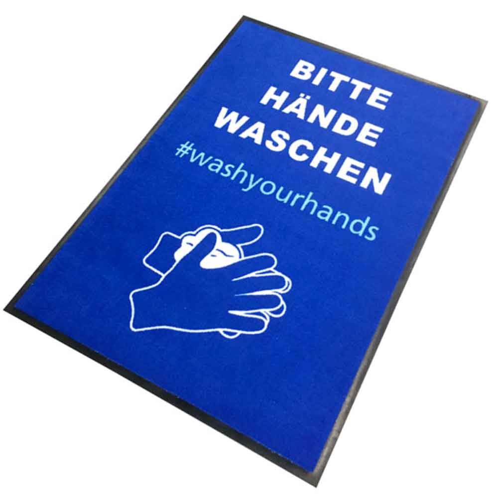 Schmutzfangmatte - "Bitte Hände waschen - washyourhands" - Hochformat