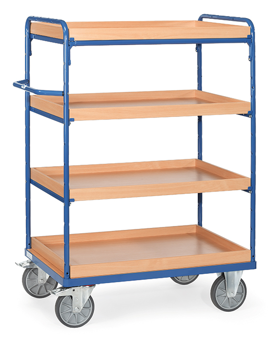 Etagenwagen in 4 Ausführungen - 4 Einlegekästen - Gesamthöhe 1511/1552 mm - Tragkraft 500/600 kg