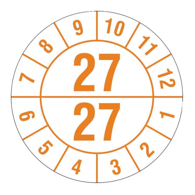 Prüfplakette - Halbjahresplakette in Jahresfarbe - Dokumentenfolie