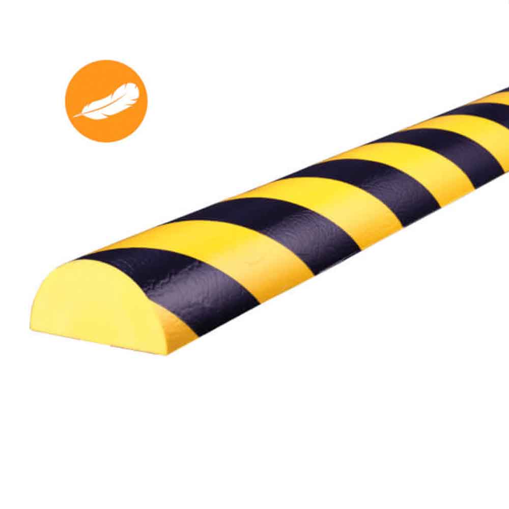 Knuffi Flächenschutzprofil Typ C+ Soft - selbstklebend - Länge 1,0 m - Gelb/Schwarz