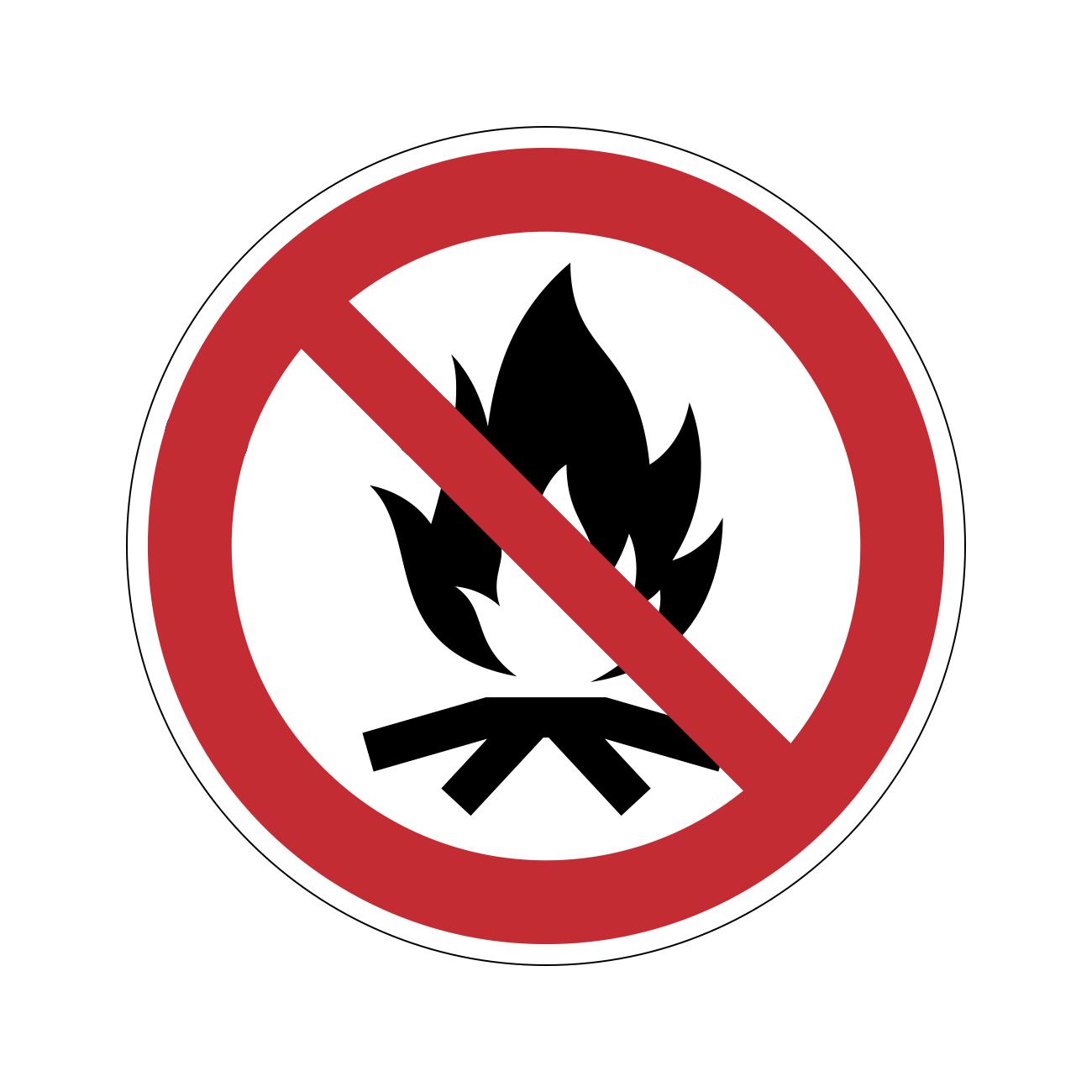 Verbotsschild - Lagerfeuer verboten