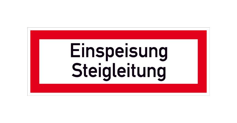 Hinweisschild für die Feuerwehr - Einspeisung Steigleitung